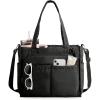 BAGSMART Tote Bag for Women Work, Puffy Travel Tote Handbag Gift for Teacher & Nurse | Medium-13″ laptop, w/ 30oz cup holder, Large-15.6″ laptop, w/ 40oz cup holder, For campus, work, travel, everyday(F-jet Black)