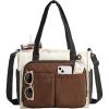 BAGSMART Tote Bag for Women Work, Puffy Travel Tote Handbag Gift for Teacher & Nurse | Medium-13″ laptop, w/ 30oz cup holder, Large-15.6″ laptop, w/ 40oz cup holder, For campus, work, travel, everyday(H-mocha Brown)