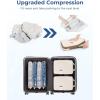 BAGSMART 8 Pcs Compression Packing Cubes, Travel Packing Cubes with 4 Pack Vacuum Storage Bags for Women, Travel Essentials, Hand-rolled Space Saver Bags, Beige