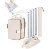 BAGSMART 8 Pcs Compression Packing Cubes, Travel Packing Cubes with 4 Pack Vacuum Storage Bags for Women, Travel Essentials, Hand-rolled Space Saver Bags, Beige