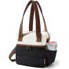 BAGSMART Double Deck Lunch Bag Women, Insulated Reusable Lunch Box, Quilted Puffer Lunch Tote with Shoulder Strap, Durable Large Lunch Cooler For Work Picnic Travel Meal Prep Flight, Beige + Black(Beige + Black)