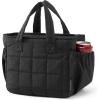 BAGSMART Lunch Bag for Women Small Cute Cherry Quilted Lunch Box Insulated Lightweight, Leakproof, Durable & Reusable Tote Bag for Work, Travel, Outdoor, Picnic(Black)