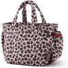 BAGSMART Lunch Bag for Women Small Cute Cherry Quilted Lunch Box Insulated Lightweight, Leakproof, Durable & Reusable Tote Bag for Work, Travel, Outdoor, Picnic(Leopard Print)