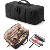 BAGSMART Hair Tool Organizer Travel Bag Compatible with Dyson Airwrap, Shark Hair Dryer, Wide-open Accessories Organizer with Heat Resistant Mat, Makeup Bag for Dyson Attachments, Curling Iron, Black(Black)