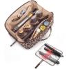 BAGSMART Hair Tool Organizer Travel Bag Compatible with Dyson Airwrap, Shark Hair Dryer, Wide-open Accessories Organizer with Heat Resistant Mat, Makeup Bag for Dyson Attachments, Curling Iron, Black(Leopard Print)