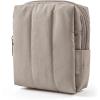 BAGSMART Small Travel Makeup Bag for Purse Toiletry Pouch, Puffy Padded Mini Cosmetics Bag, Cute Make Up Pouch for Women with Slip-in Pocket, Travel Essentials for Toiletries, Baby Pink(03-Greige)