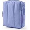 BAGSMART Small Travel Makeup Bag for Purse Toiletry Pouch, Puffy Padded Mini Cosmetics Bag, Cute Make Up Pouch for Women with Slip-in Pocket, Travel Essentials for Toiletries, Baby Pink(06-Purple)