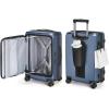 BAGSMART Top Opening Carry On Luggage 22x14x9 Airline Approved with TSA Lock, Expandable 20 Inch Deep Compartment Hard Shell Suitcases with Double Spinner Wheels, Blue(Blue)