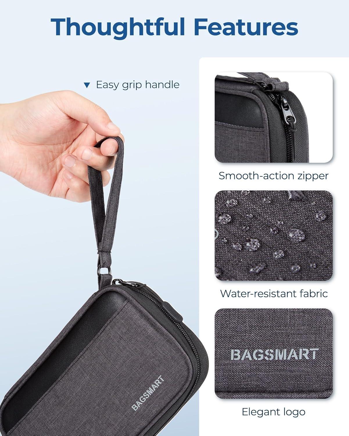 image:imageBAGSMART Small Travel Cable Organizer Tech Organizer for Charger Phone BlackBlack
