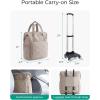 BAGSMART Rolling Duffle Bag with Wheels, 35L Carry on Travel Bag with Detachable Wheels, PVC Wet Pocket Duffle Bag with Handle