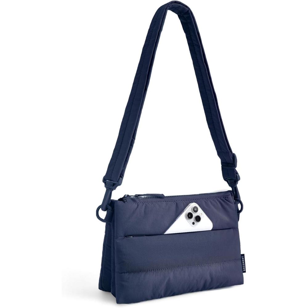 image:imageBAGSMART Cross Body Purse Medium Crossbody Bags for Women Travel Purse 43L Puffy Handbag Wallet with RFID Blocking SlotsNavy Blue