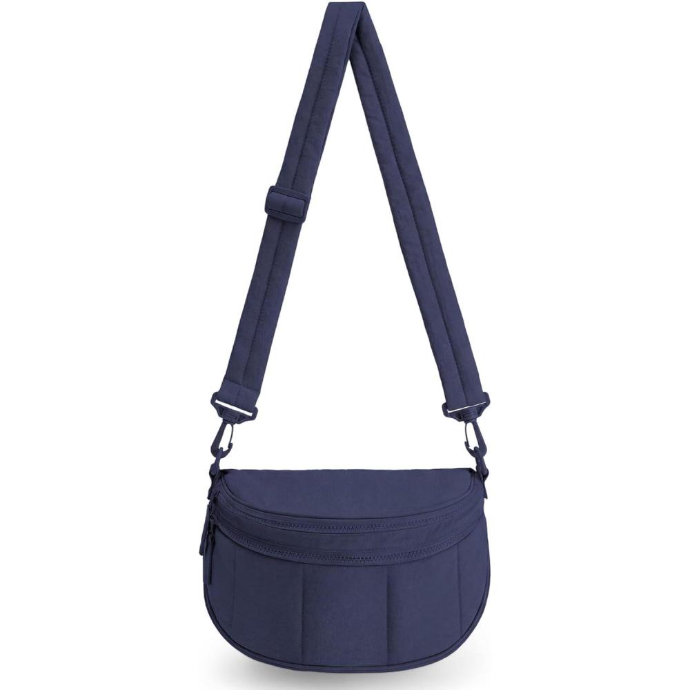 image:imageBAGSMART Cross Body Purse Medium Crossbody Bags for Women Travel Purse Quilted Puffer Bum Bag Handbag Wallet with PocketsNavy Blue
