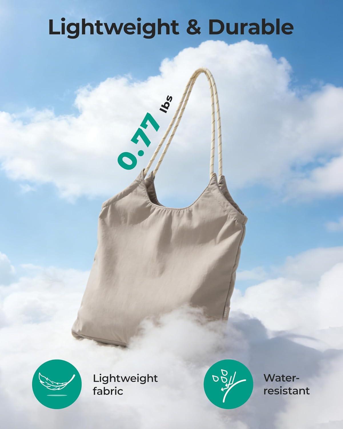 image:imageBAGSMART Beach Bags for Women Beach Tote Bag Beach Bag with Zipper Travel Tote Bag for Women Sandproof Swim Pool Bag Packable Beach Bag Beach Essentials for Travel Gym 125L Medium Tote Lightweight WaterresistantLight Beige