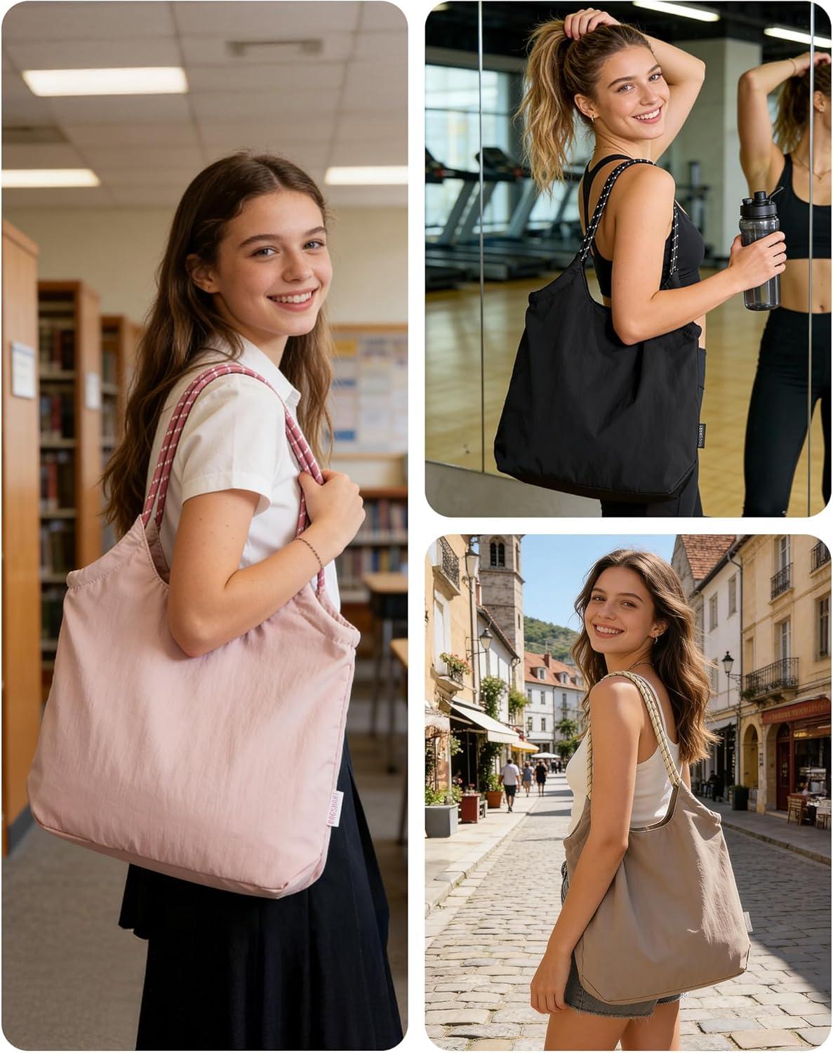 image:imageBAGSMART Beach Bags for Women Beach Tote Bag Beach Bag with Zipper Travel Tote Bag for Women Sandproof Swim Pool Bag Packable Beach Bag Beach Essentials for Travel Gym 125L Medium Tote Lightweight WaterresistantMist Purple