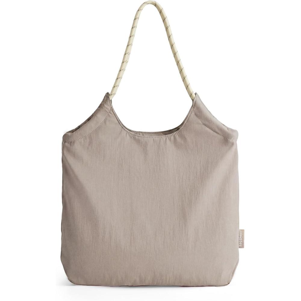 image:imageBAGSMART Beach Bags for Women Beach Tote Bag Beach Bag with Zipper Travel Tote Bag for Women Sandproof Swim Pool Bag  Packable Beach Bag Beach Essentials for Travel Gym 125L Medium Tote Lightweight WaterresistantCamel