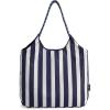 BAGSMART Beach Bags for Women, Beach Tote Bag Beach Bag with Zipper Travel Tote Bag for Women Sandproof Swim Pool Bag | Packable Beach Bag, Beach Essentials, for Travel, Gym, 12.5L Medium Tote, Lightweight, Water-resistant(Navy Stripes)