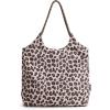 BAGSMART Beach Bags for Women, Beach Tote Bag Beach Bag with Zipper Travel Tote Bag for Women Sandproof Swim Pool Bag | Packable Beach Bag, Beach Essentials, for Travel, Gym, 12.5L Medium Tote, Lightweight, Water-resistant(Leopard Print)