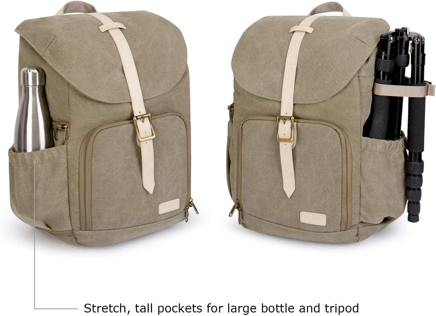 image:imageBAGSMART Camera Backpack DSLR Camera Bag Backpacks for Photographers Waterproof AntiTheft Photography Backpack with 15 Inch Laptop Compartment amp Tripod Holder Ivory WhiteDgreensingle Buckle