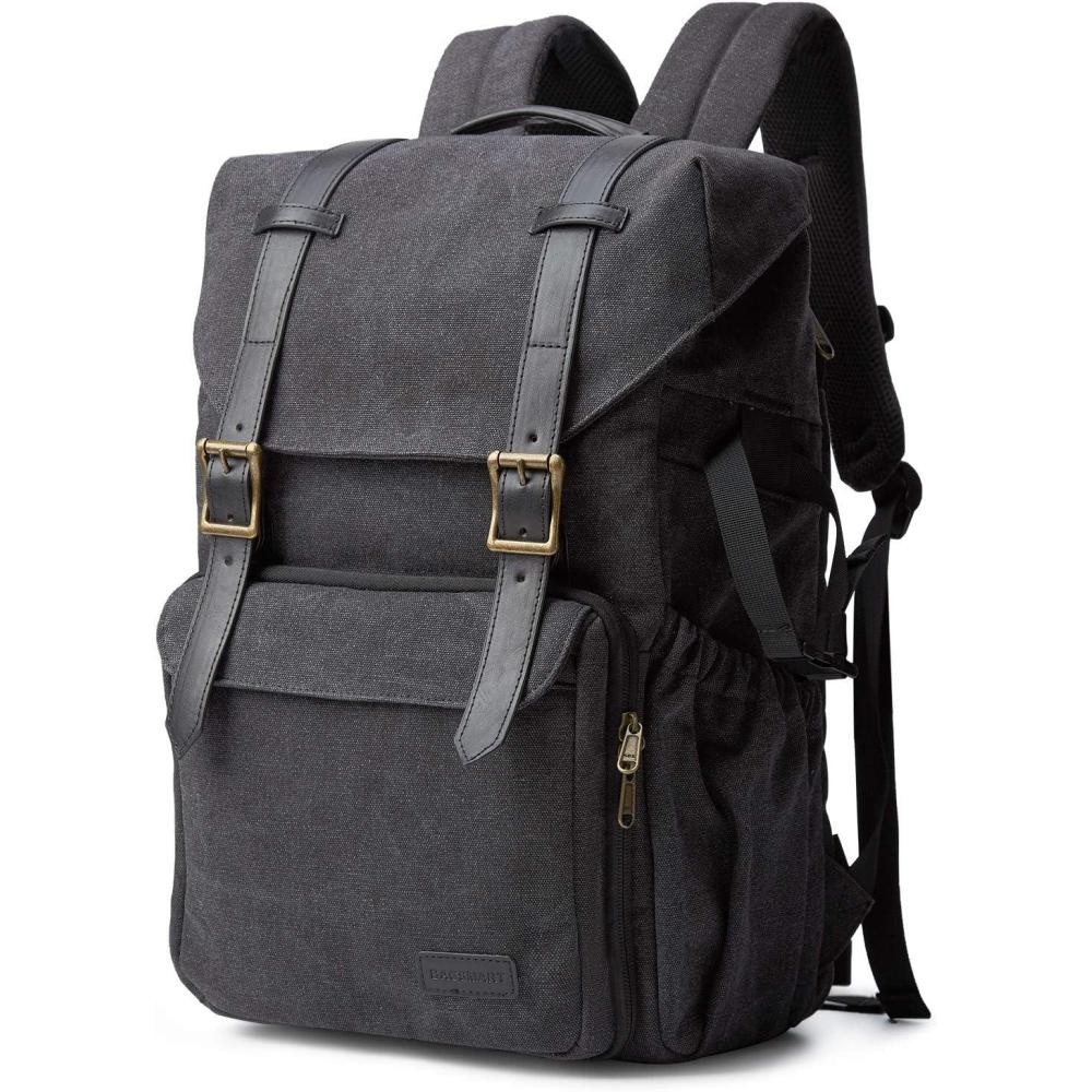 image:imageBAGSMART Camera Backpack DSLR Camera Bag Backpacks for Photographers Waterproof AntiTheft Photography Backpack with 15 Inch Laptop Compartment amp Tripod Holder Ivory WhiteEblackdouble Buckle