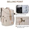 BAGSMART Camera Backpack, DSLR Camera Bag Backpacks for Photographers, Waterproof Anti-Theft Photography Backpack with 15 Inch Laptop Compartment & Tripod Holder, Ivory White(A-ivory White[single Buckle])