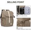 BAGSMART Camera Backpack, DSLR Camera Bag Backpacks for Photographers, Waterproof Anti-Theft Photography Backpack with 15 Inch Laptop Compartment & Tripod Holder, Ivory White(D-green[single Buckle])