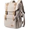 BAGSMART Camera Backpack, DSLR Camera Bag Backpacks for Photographers, Waterproof Anti-Theft Photography Backpack with 15 Inch Laptop Compartment & Tripod Holder, Ivory White(F-ivory White[double Buckle])