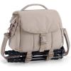 BAGSMART Small Camera Bag, DSLR Camera Case for Camera Lens & Accessories, Ultra-Light Compact Crossbody Camcorder Bags with Rain Cover/Tripod Straps, Irovy White(Camel)