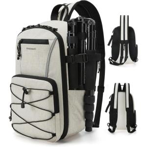 BAGSMART Small Camera Sling Bag, DSLR/SLR Camera Bag Fits 11″ Tablet, Camera Shoulder Bag for Photographers With Tripod Holder