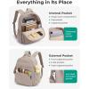 BAGSMART Small Backpacks for Women, Lightweight Puffer Mini Backpack Purse with Pouch, Quilted Casual Daypack, Water-Resistant Bookbag for Daily Travel College, 2-in-1 Set, Latte Brown(Latte Brown)