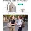 BAGSMART Small Backpacks for Women, Lightweight Puffer Mini Backpack Purse with Pouch, Quilted Casual Daypack, Water-Resistant Bookbag for Daily Travel College, 2-in-1 Set, Latte Brown(Latte Brown)