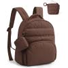 BAGSMART Small Backpacks for Women, Lightweight Puffer Mini Backpack Purse with Pouch, Quilted Casual Daypack, Water-Resistant Bookbag for Daily Travel College, 2-in-1 Set, Latte Brown(Coffee Brown)