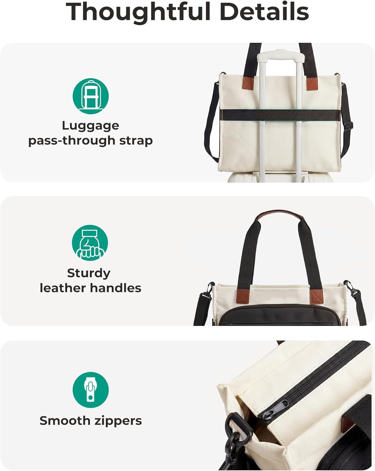 image:imageBAGSMART Canvas Tote Bag for Women Work Tote Bag with Zipper Crossbody Handbag for Travel Teacher NurseClassic