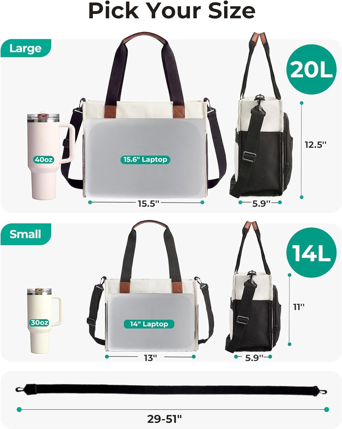 image:imageBAGSMART Canvas Tote Bag for Women Work Tote Bag with Zipper Crossbody Handbag for Travel Teacher NurseDeep Blue