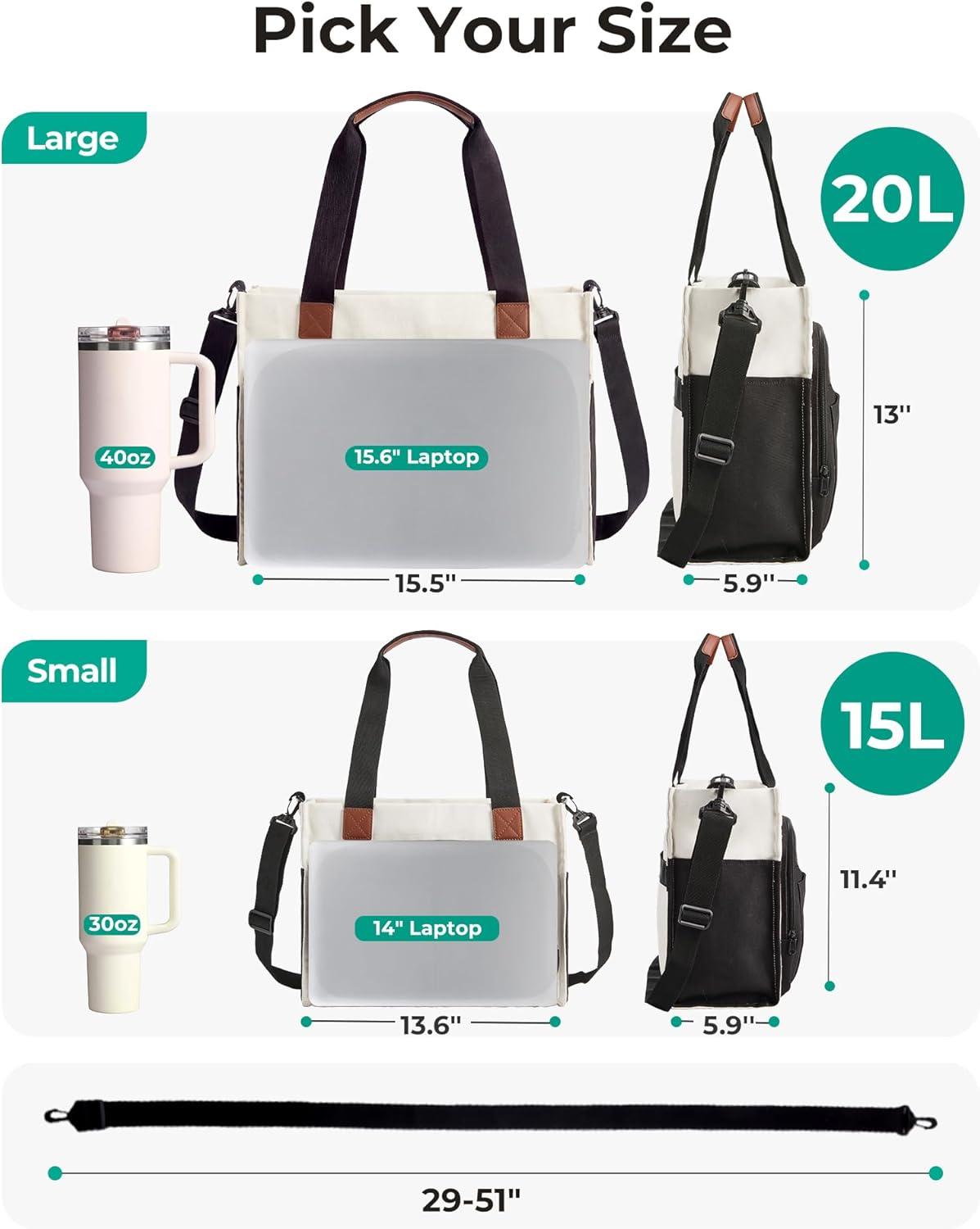 image:imageBAGSMART Canvas Tote Bag for Women Work Tote Bag with Zipper Crossbody Handbag for Travel Teacher NurseNavy