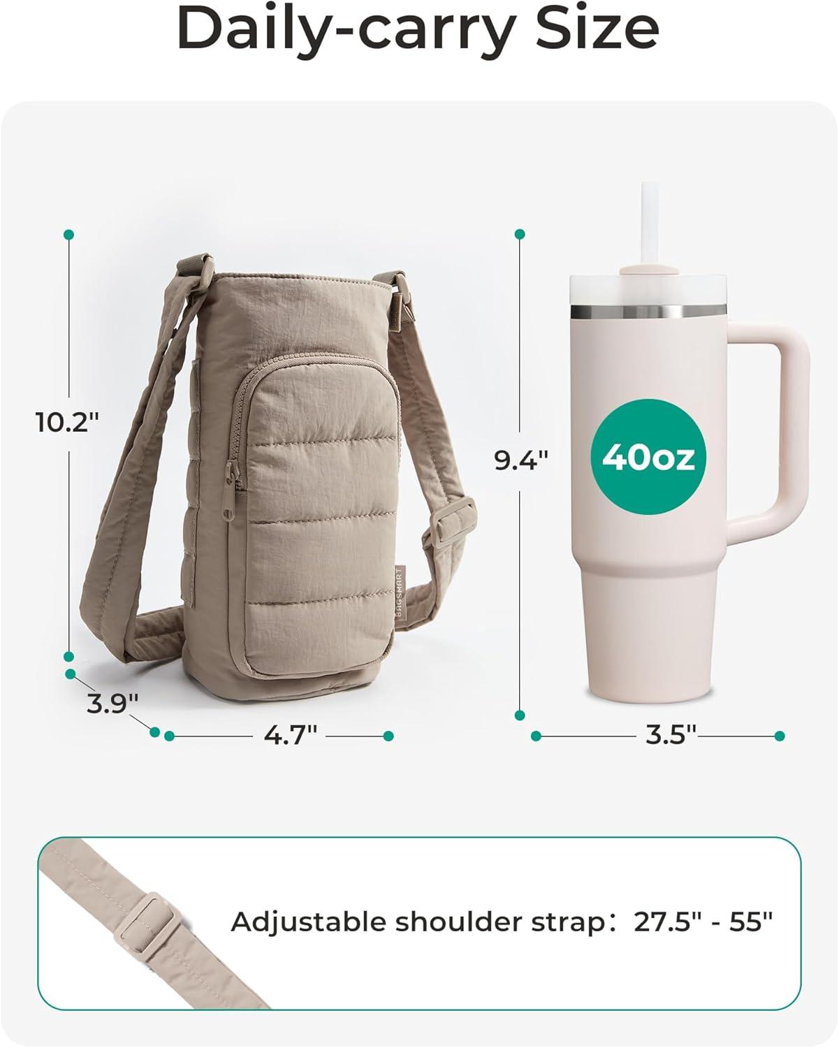 image:imageBAGSMART Magnetic 40oz Water Bottle Holder with Strap Crossbody Purse Gym Accessories for WomenChocolate