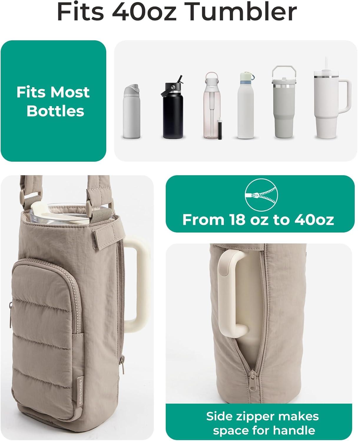 image:imageBAGSMART Magnetic 40oz Water Bottle Holder with Strap Crossbody Purse Gym Accessories for WomenGreen