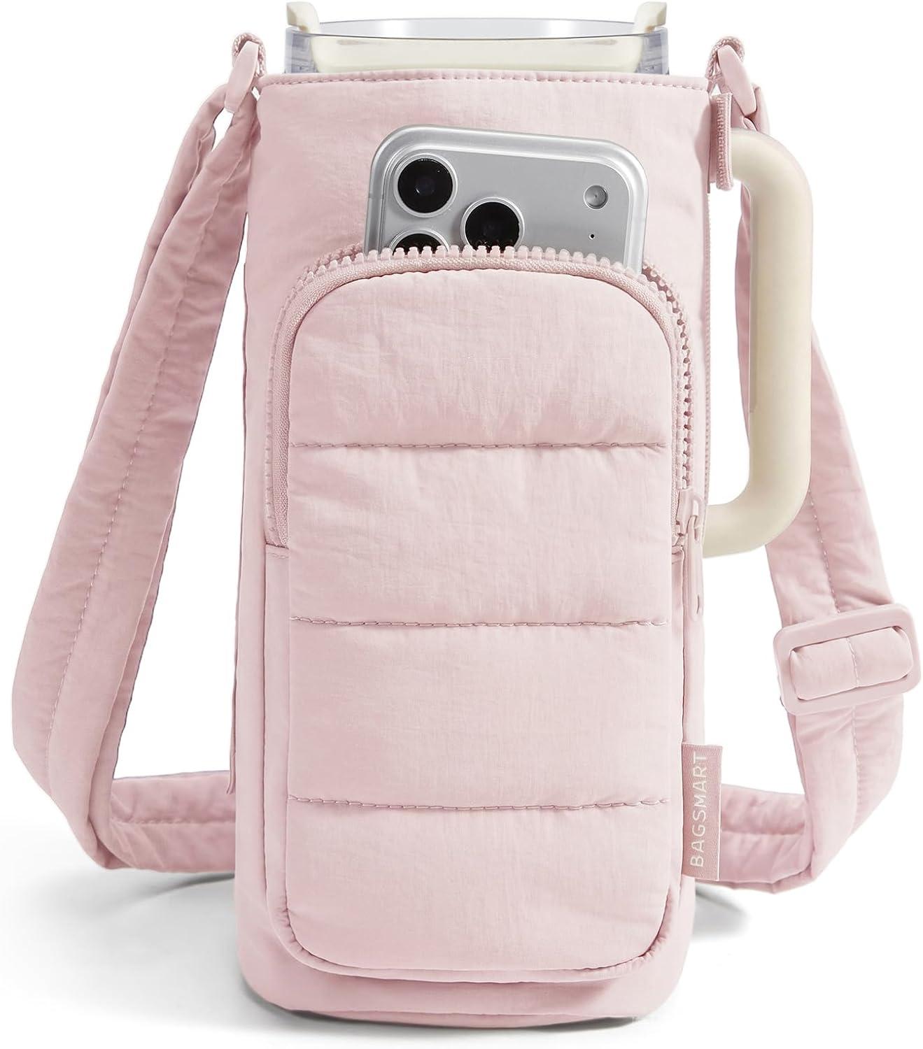 image:imageBAGSMART Magnetic 40oz Water Bottle Holder with Strap Crossbody Purse Gym Accessories for WomenPink