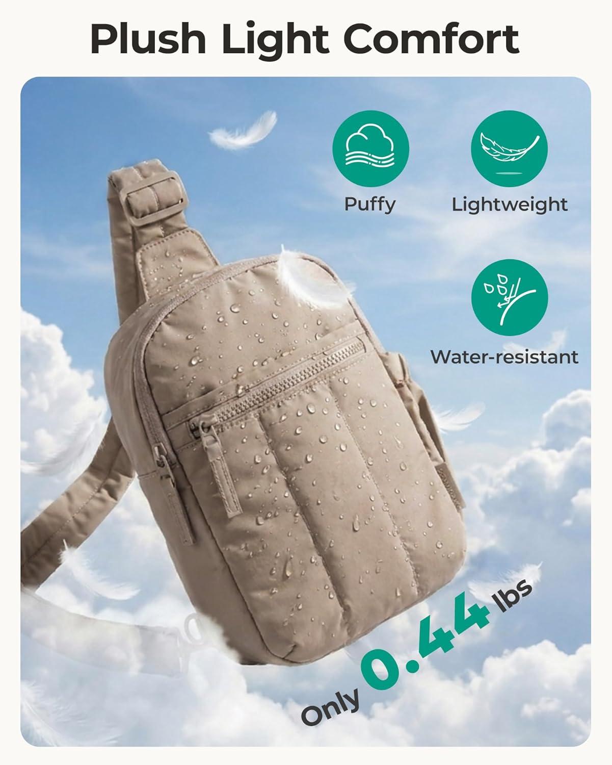 image:imageBAGSMART Small Crossbody Bags for Women Puffer Sling Bag Fanny Packs Purses Hobo Handbag for Daily Travel HikingBlack