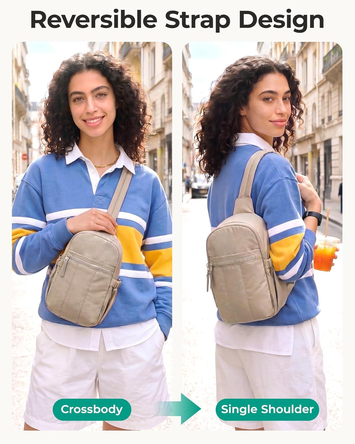 image:imageBAGSMART Small Crossbody Bags for Women Puffer Sling Bag Fanny Packs Purses Hobo Handbag for Daily Travel HikingBlack