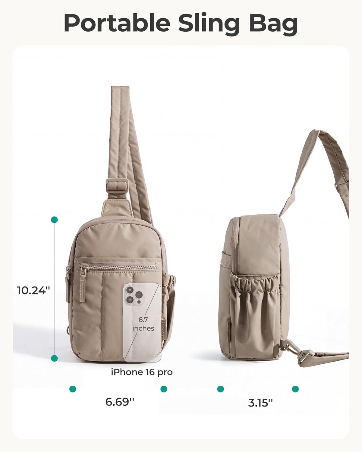 image:imageBAGSMART Small Crossbody Bags for Women Puffer Sling Bag Fanny Packs Purses Hobo Handbag for Daily Travel HikingBlack