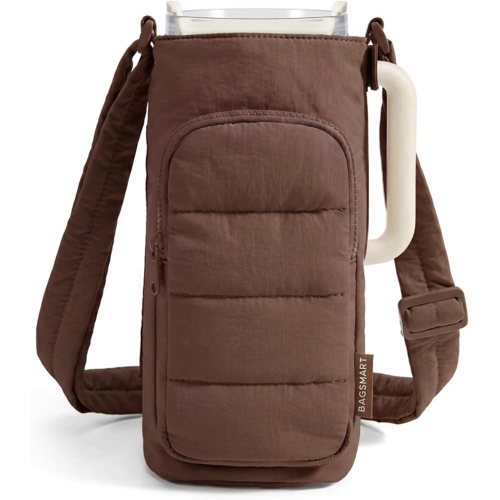 image:imageBAGSMART Magnetic 40oz Water Bottle Holder with Strap Crossbody Purse Gym Accessories for WomenChocolate