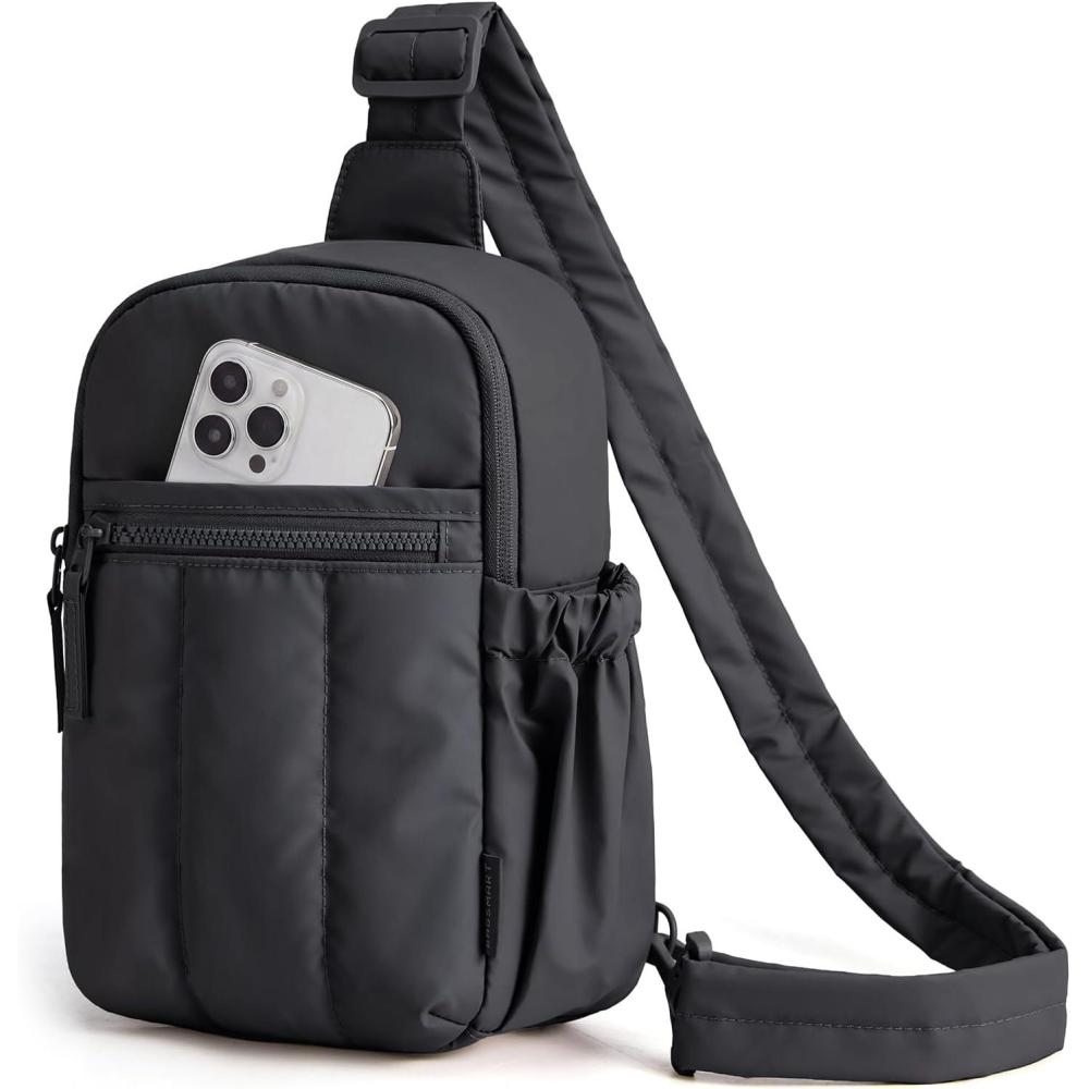image:imageBAGSMART Small Crossbody Bags for Women Puffer Sling Bag Fanny Packs Purses Hobo Handbag for Daily Travel HikingBlack