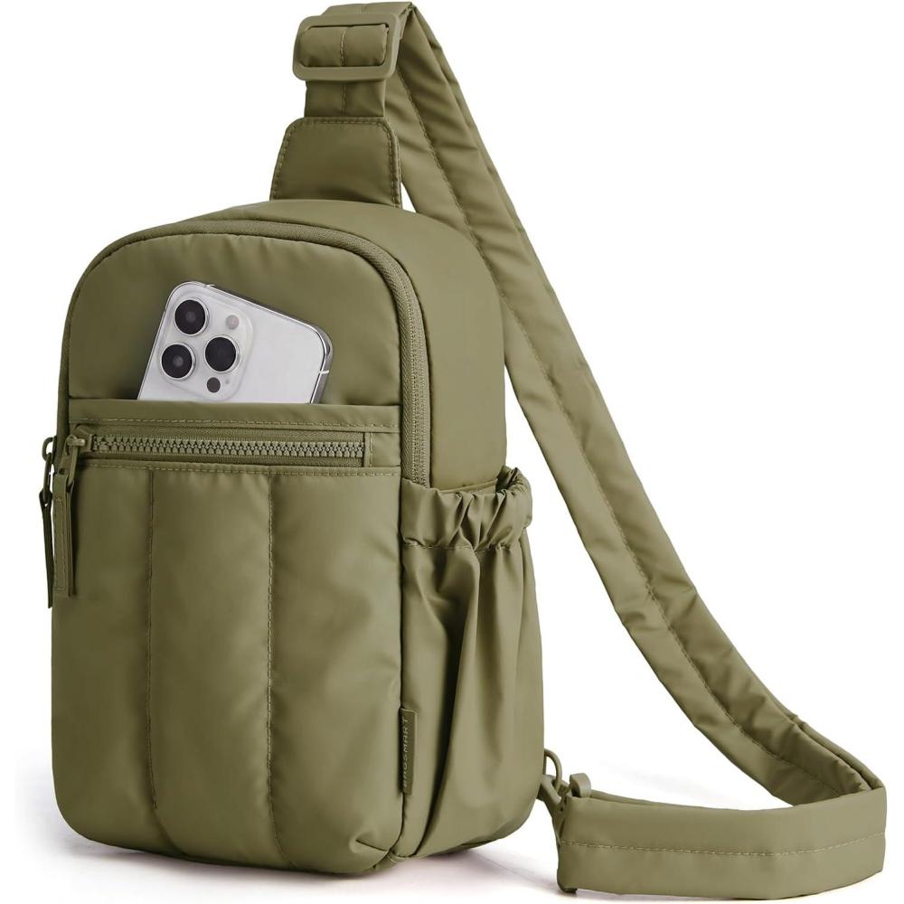 image:imageBAGSMART Small Crossbody Bags for Women Puffer Sling Bag Fanny Packs Purses Hobo Handbag for Daily Travel HikingGreen