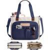BAGSMART Canvas Tote Bag for Women, Work Tote Bag with Zipper, Crossbody Handbag for Travel Teacher Nurse(Deep Blue)