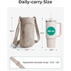 BAGSMART 40oz Magnetic Water Bottle Holder with Strap, Drink Carrier Bag Crossbody Gym Bag, Gym Accessories for Women/Men(Ivory)