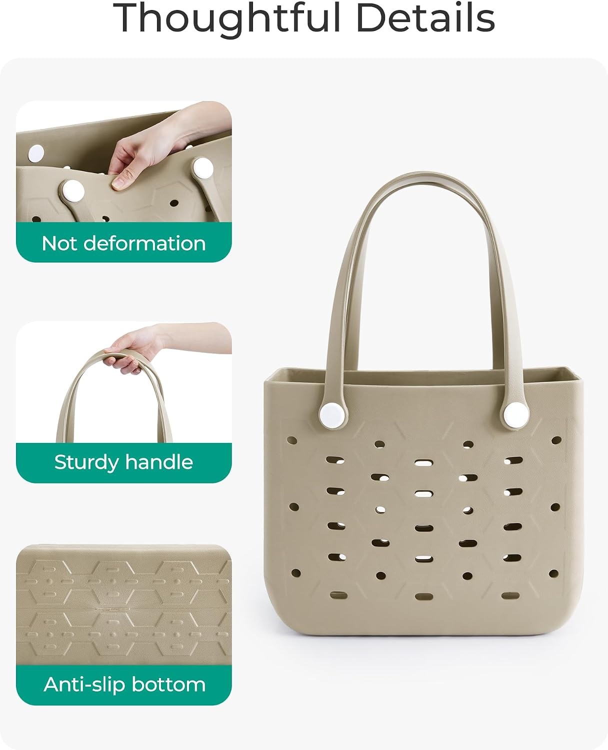 image:imageBAGSMART Beach Bag for Women Waterresistant Rubber Tote Bag Sandproof Vacation Essentials for Summer Swim Cruise PoolBlue