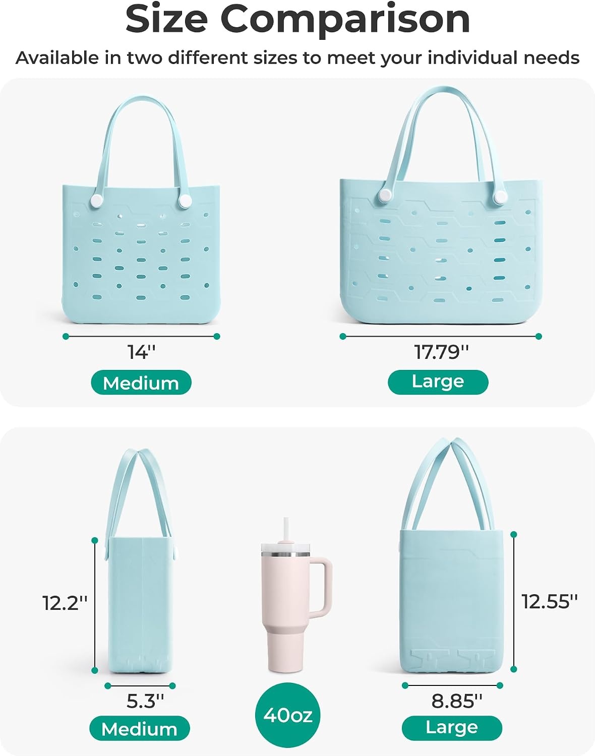 image:imageBAGSMART Beach Bag for Women Waterresistant Rubber Tote Bag Sandproof Vacation Essentials for Summer Swim Cruise PoolCoral