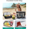 BAGSMART Beach Bag for Women, Mesh Tote Bags with Zipper, Sandproof Vacation Essentials with Cooler for Swim Cruise Pool(Purple)