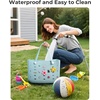 BAGSMART Beach Bag for Women, Water-resistant Rubber Tote Bag, Sandproof Vacation Essentials for Summer Swim Cruise Pool(A-baby Blue)