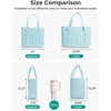 BAGSMART Beach Bag for Women, Water-resistant Rubber Tote Bag, Sandproof Vacation Essentials for Summer Swim Cruise Pool(A-baby Pink)